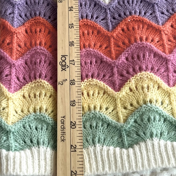 FRNCH Paris WOOL MOHAIR BLEND SLEEVELESS SWEATER SZ MED PASTEL SPRING SUMMER - Picture 5 of 5